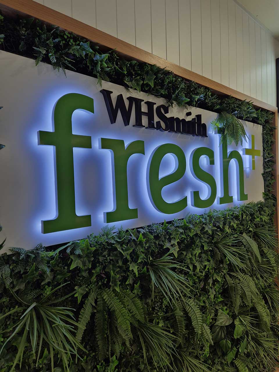 WH Smith Fresh backlit sign